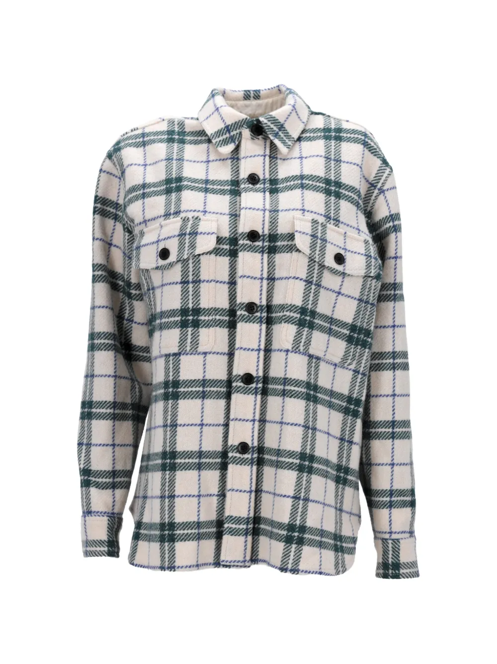 Isabel Marant Vintage Faxon plaid button-down overshirt - Toni neutri