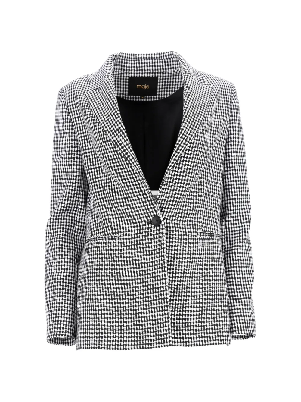Maje Vadimy houndstooth shoulder-pads blazer - Bianco