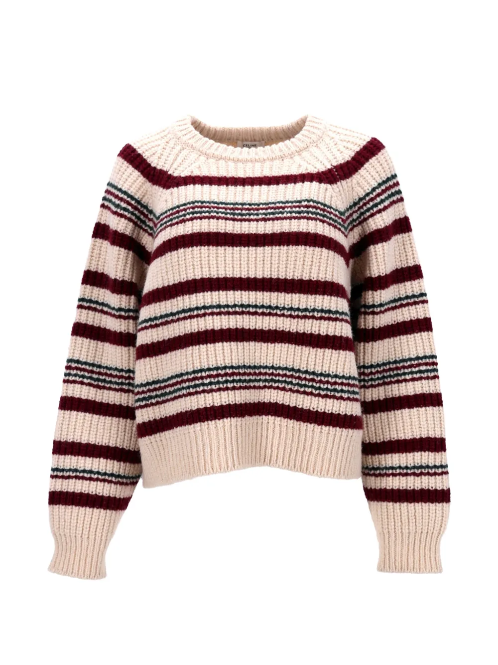 Celine Pre-Owned striped crew-neck wool sweater - Toni neutri