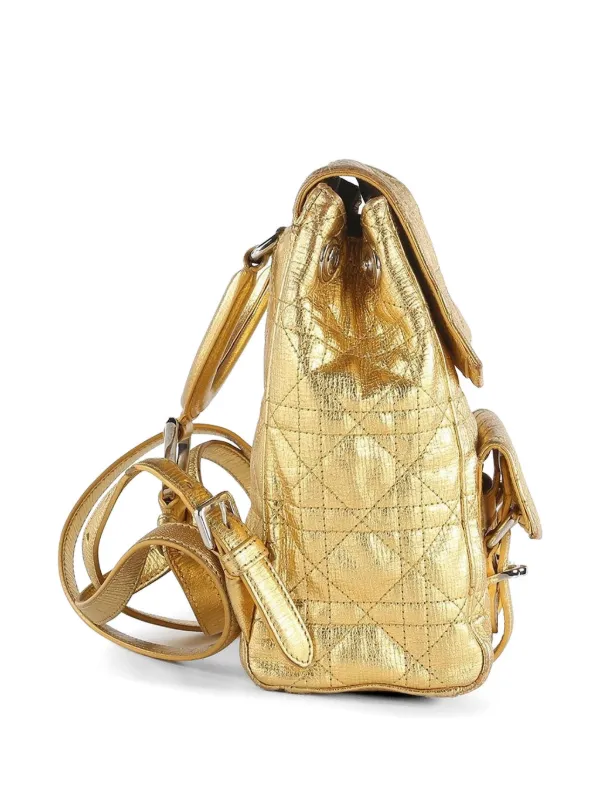 Christian Dior Pre-Owned Stardust Leather Backpack | Gold  display picture 1