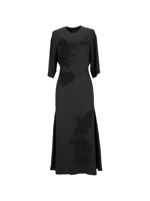 Victoria Beckham lace-detail belted midi dress