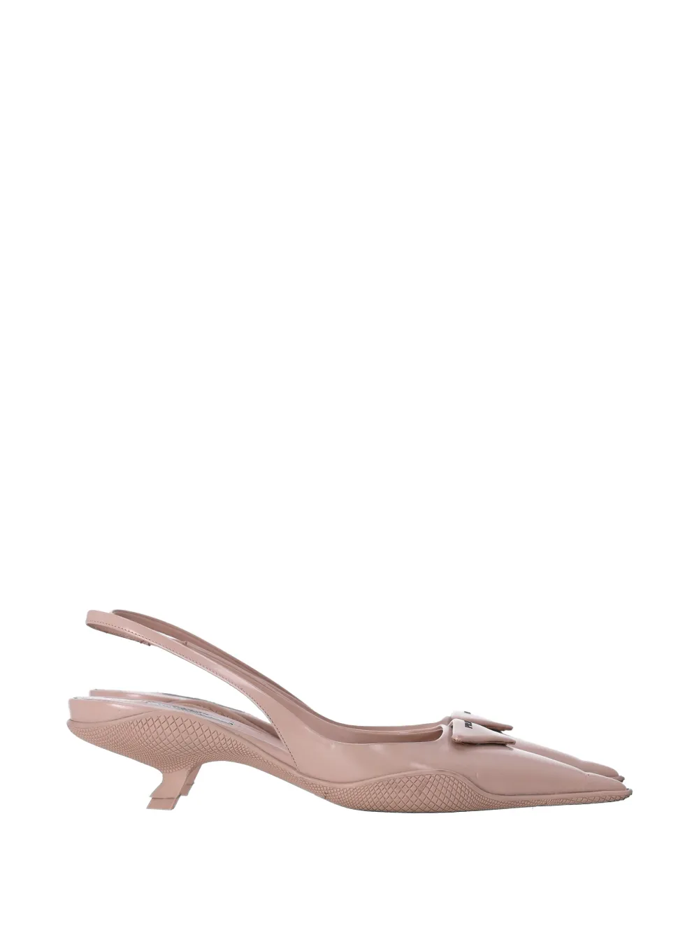 Prada Pre-Owned triangle-logo slingback pumps - Nude