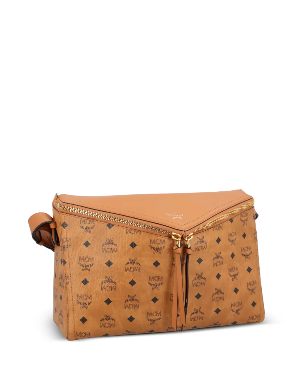  Mcm Pre-owned Diamant 3d Leather Shoulder Bag - Brown 