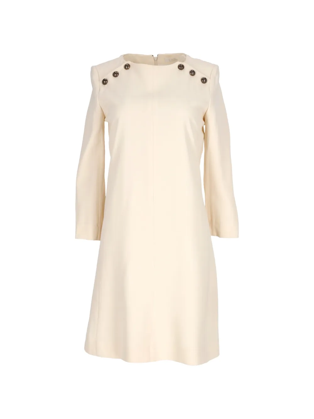 Chloé Pre-Owned button detail midi dress - Toni neutri