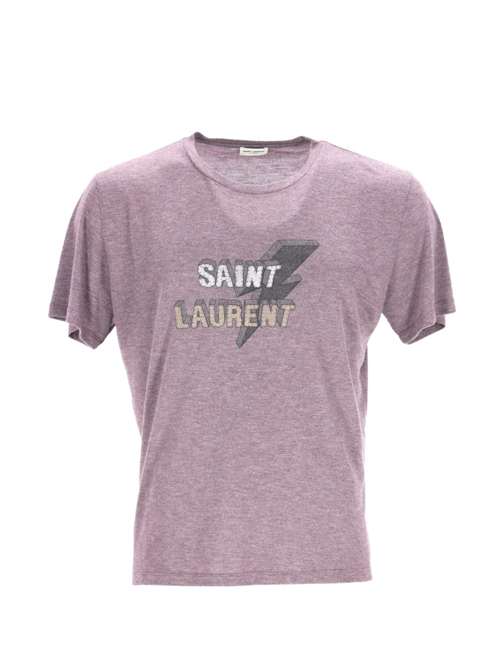 Saint Laurent Pre-Owned logo print cotton T-shirt - Viola