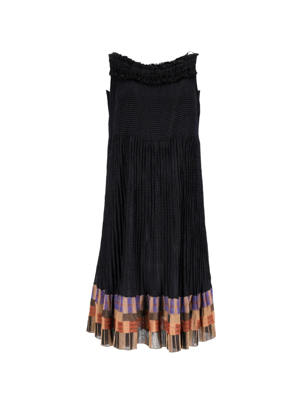 Missoni Pre-Owned shirred pleated mini dress - Nero