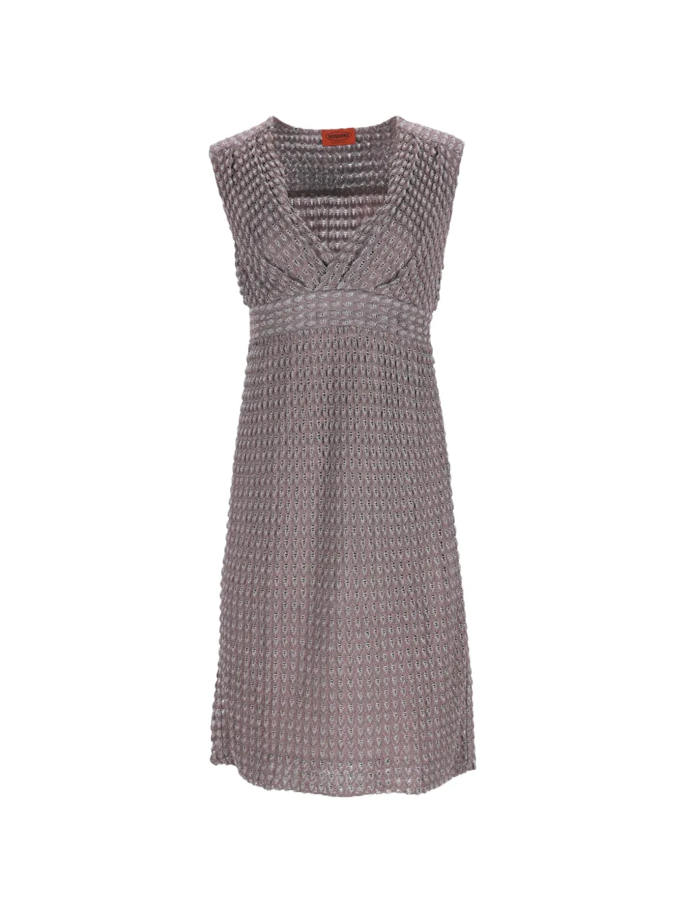 Missoni Pre-Owned knitted V-neck mini dress - Marrone