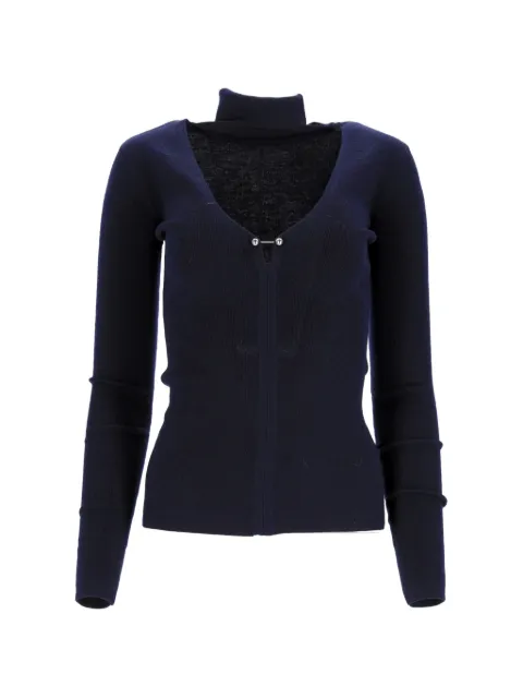 Dion Lee sweater i uld med rullekrave og udskæringsdetaljer