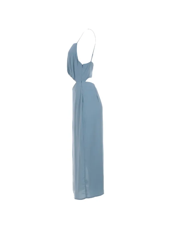 reformation cut out dress REFORMATION Pompano Cutout Gingham Linen Midi Dress