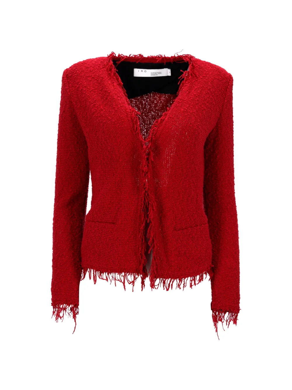 IRO Giacca in tweed con orlo sfrangiato - Rosso