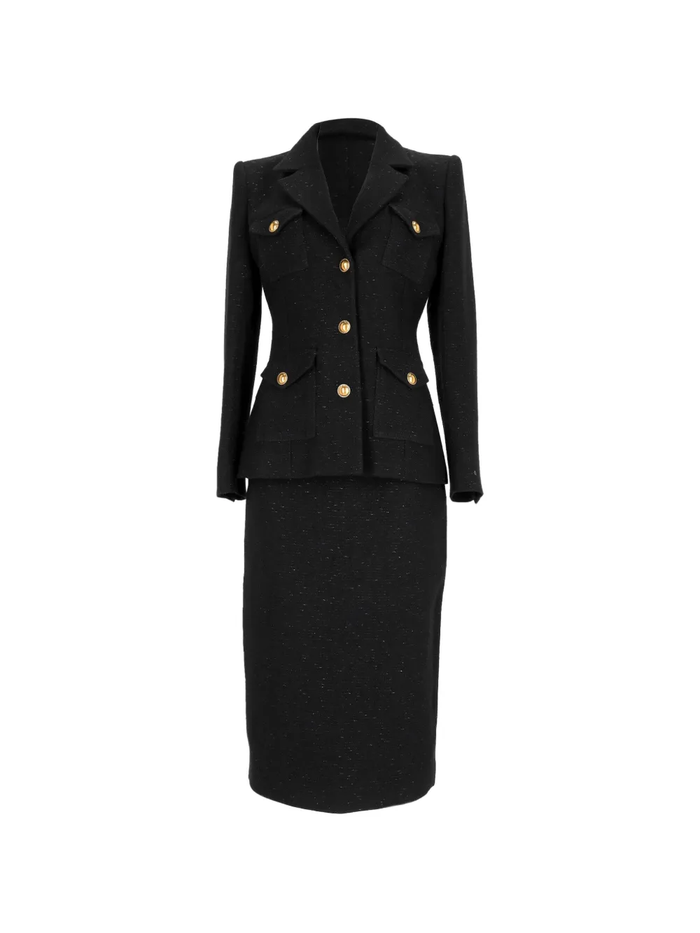 Alessandra Rich tweed-effect skirt set - Black