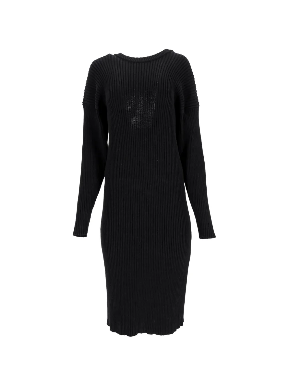 Bottega Veneta Pre-Owned cut-out knee-length jumper wool midi dress - Nero