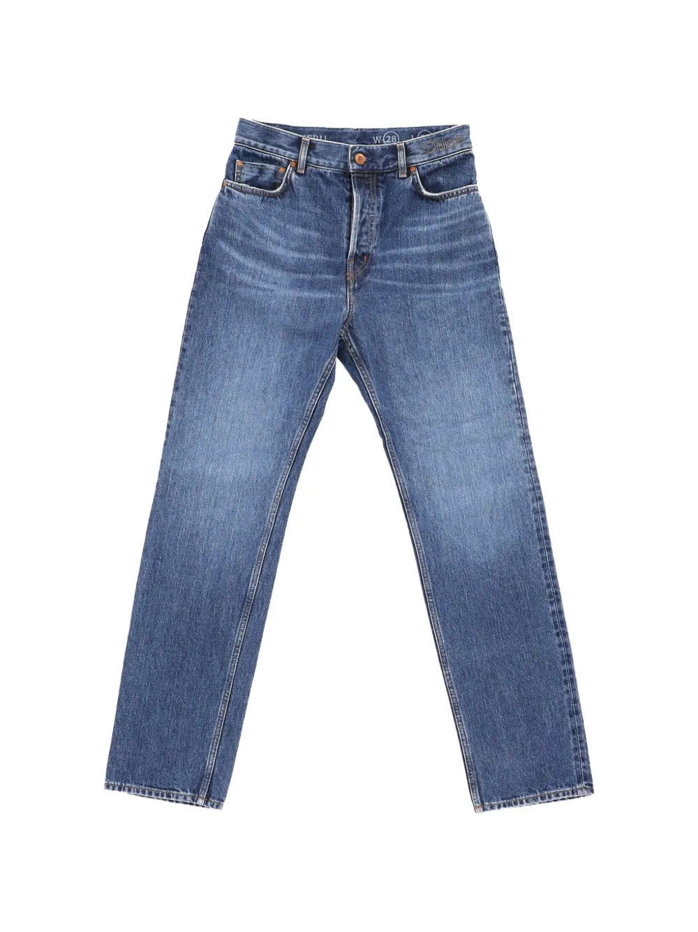 Chloé Pre-Owned straight-leg cotton jeans - Blu