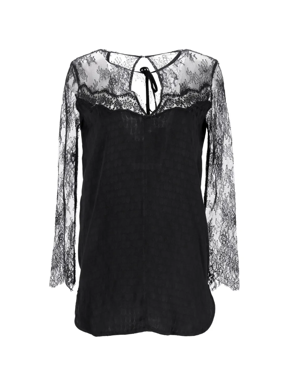 SANDRO lace-detail blouse - Nero