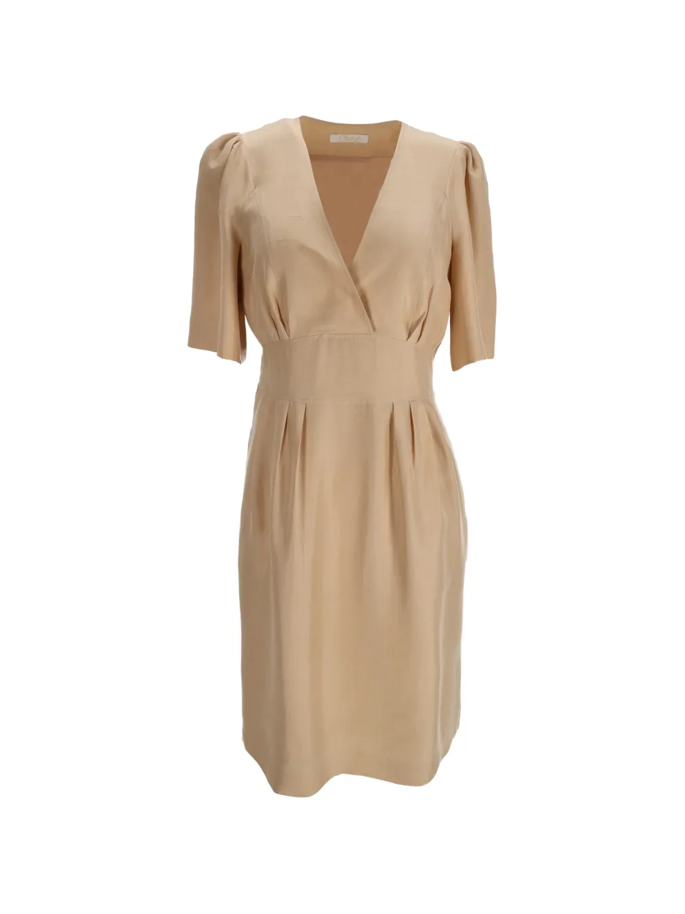 Chloé Pre-Owned V-neck short-sleeve midi dress - Toni neutri