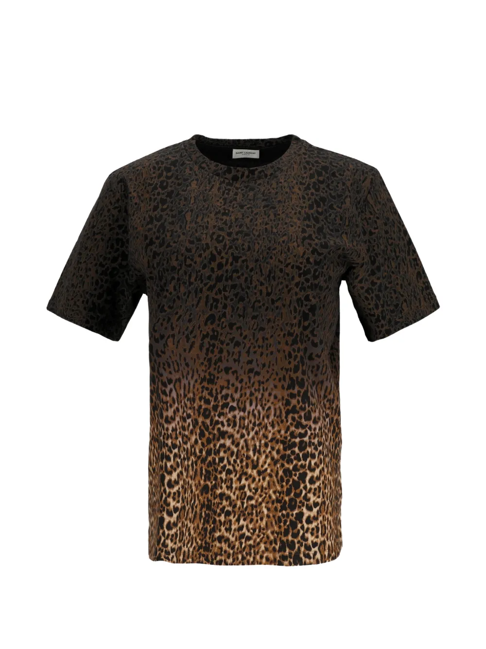 Saint Laurent Pre-Owned ombré leopard-print T-shirt - Nero