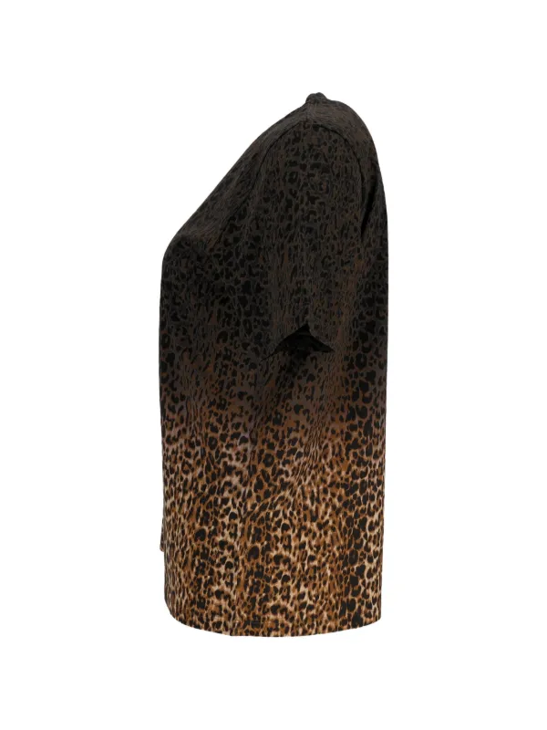 トップス LAD MUSICIAN / 22AW OMBRE LEOPARD SHIRT Saint Laurent Pre-Owned Ombré leopard-print T-shirt | Black