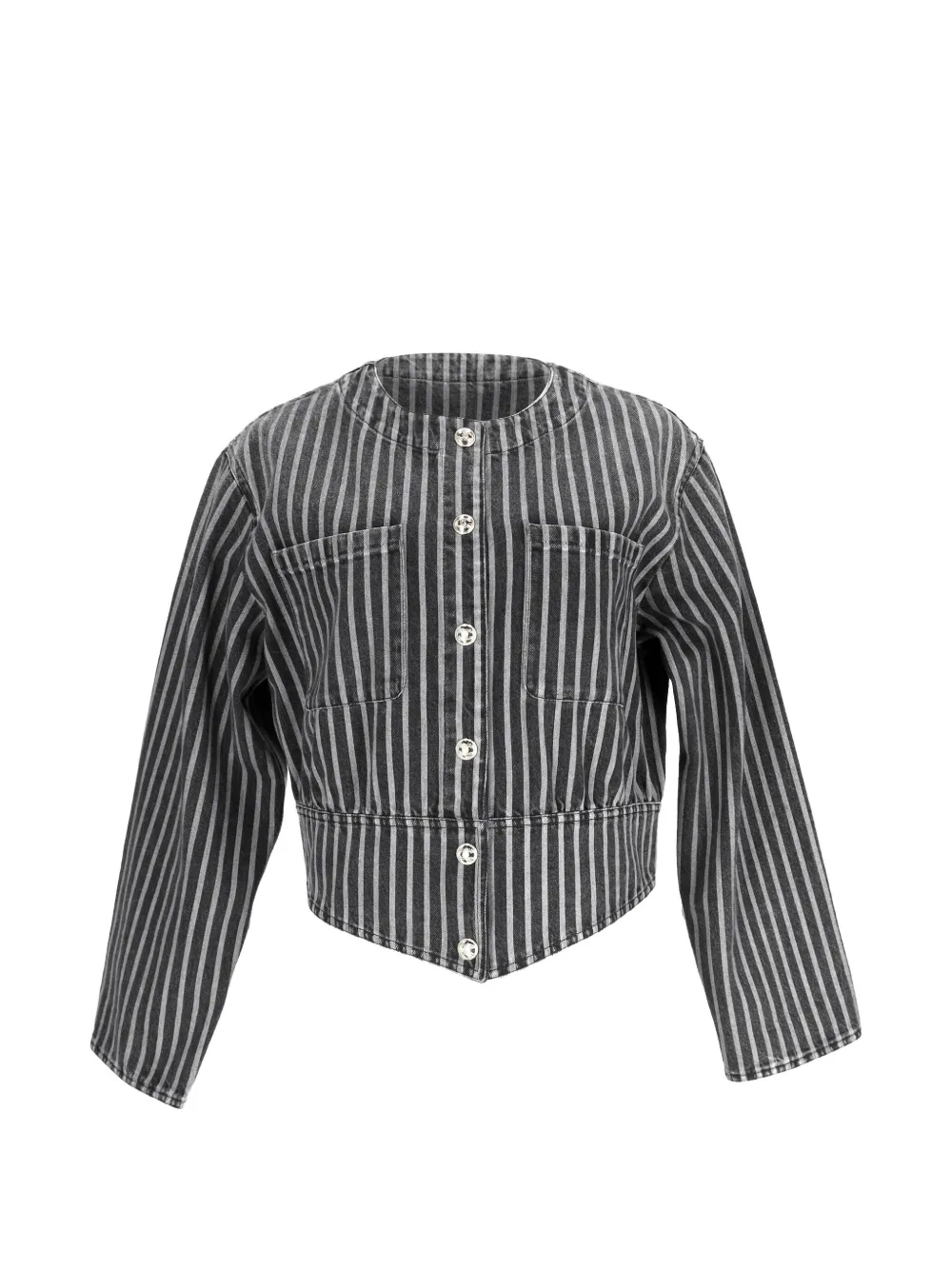 CHANEL Pre-Owned striped denim jacket - Nero