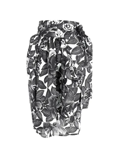 Lanvin Pre-Owned floral-print tie-waist cotton midi skirt