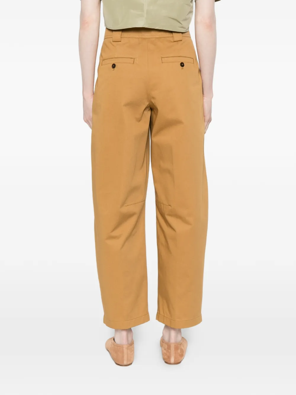 Closed Romi broek met diagonale zakken Beige