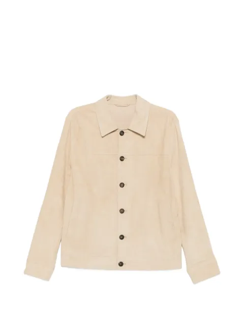 Eleventy leather shirt jacket