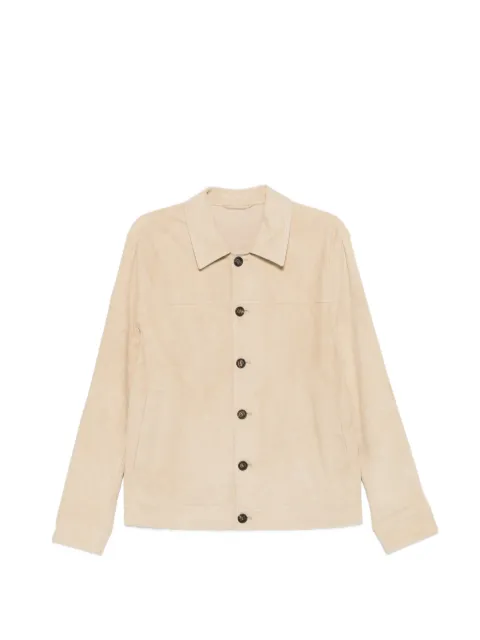 Eleventy leather shirt jacket