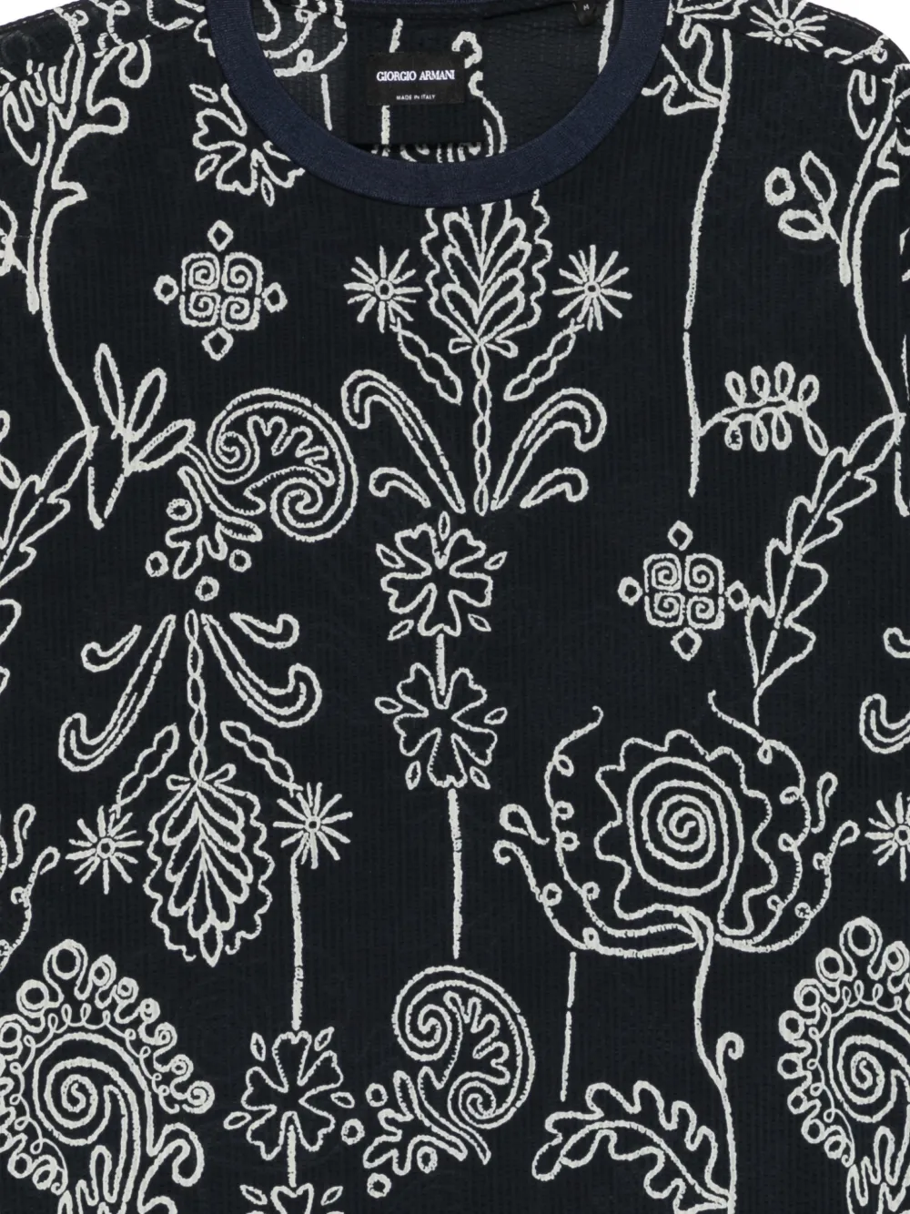 Giorgio Armani T-shirt met bloemenprint Blauw