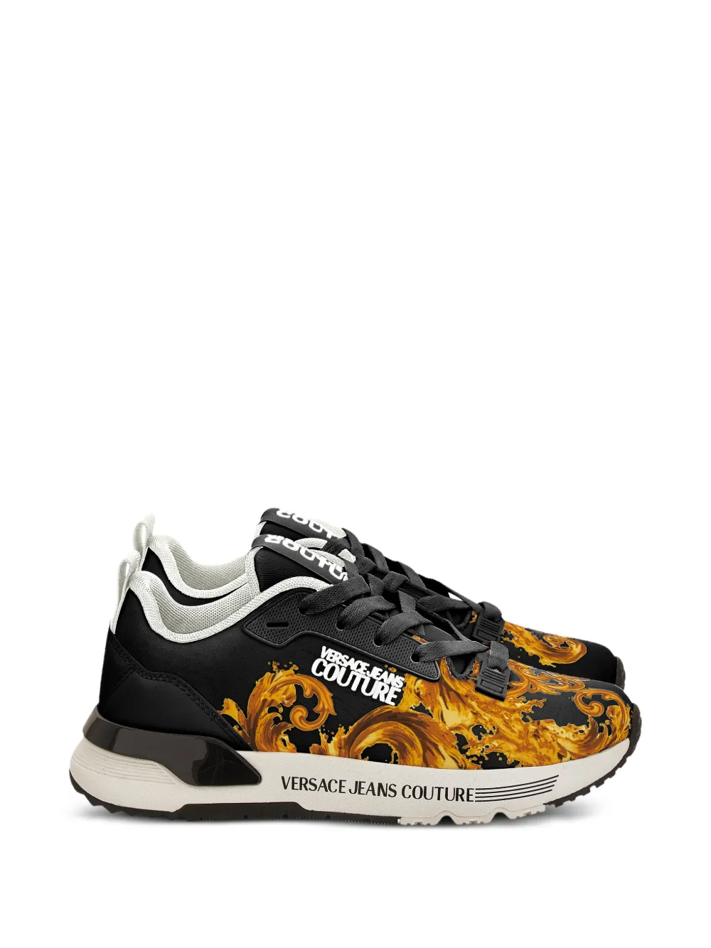 Versace Jeans Couture Fondo Dynamic printed sneakers Zwart