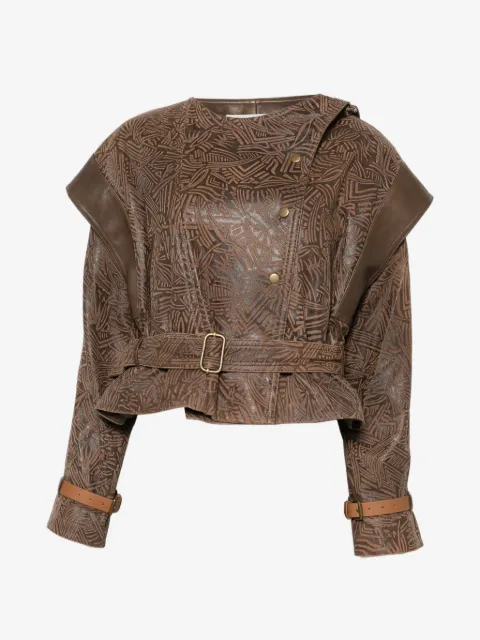 ISABEL MARANT Gemusterte Erine Jacke mit Gürtel