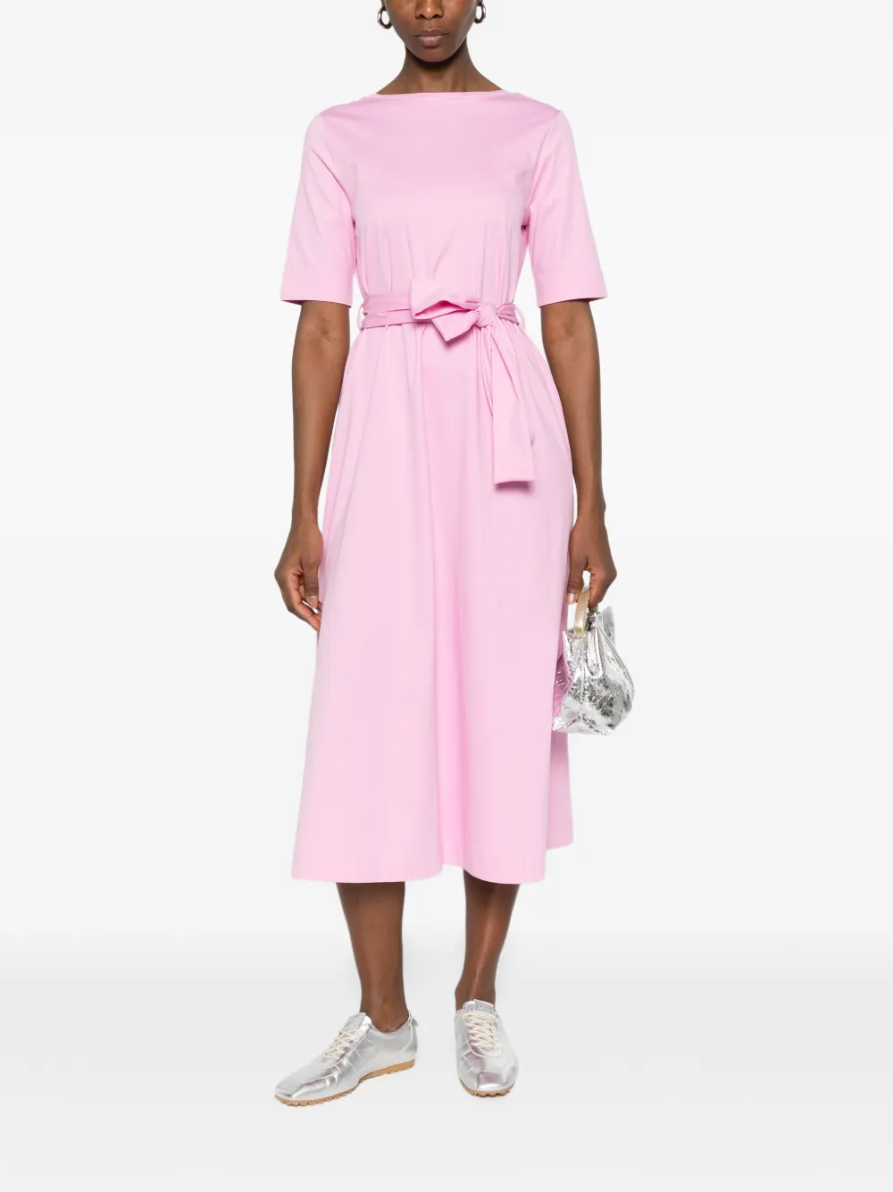 Psophia Tie-belt Dress - Pink 