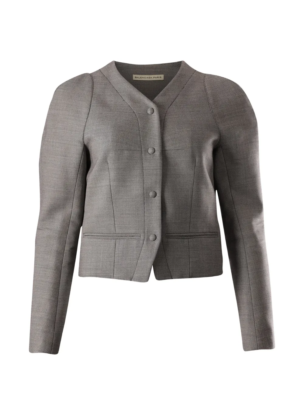 Pre-owned Balenciaga Puff-sleeve Jacket In Gray