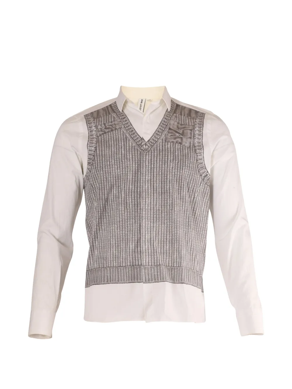 Neil Barrett knitted-vest shirt - Bianco