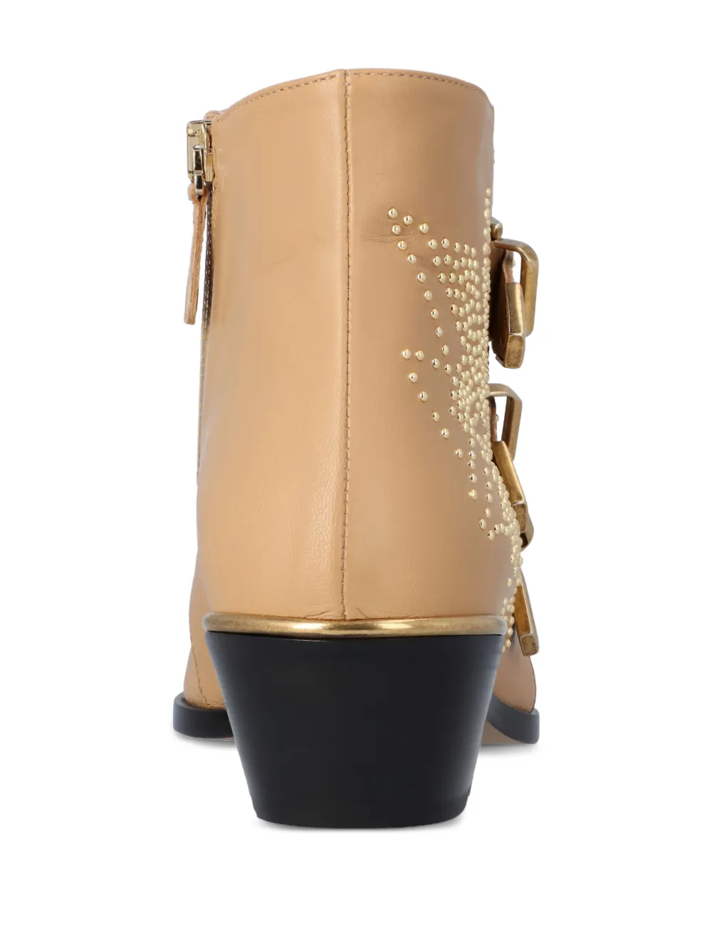  Chloé Pre-owned Susanna Buckle Studded Boots - Neutrals 