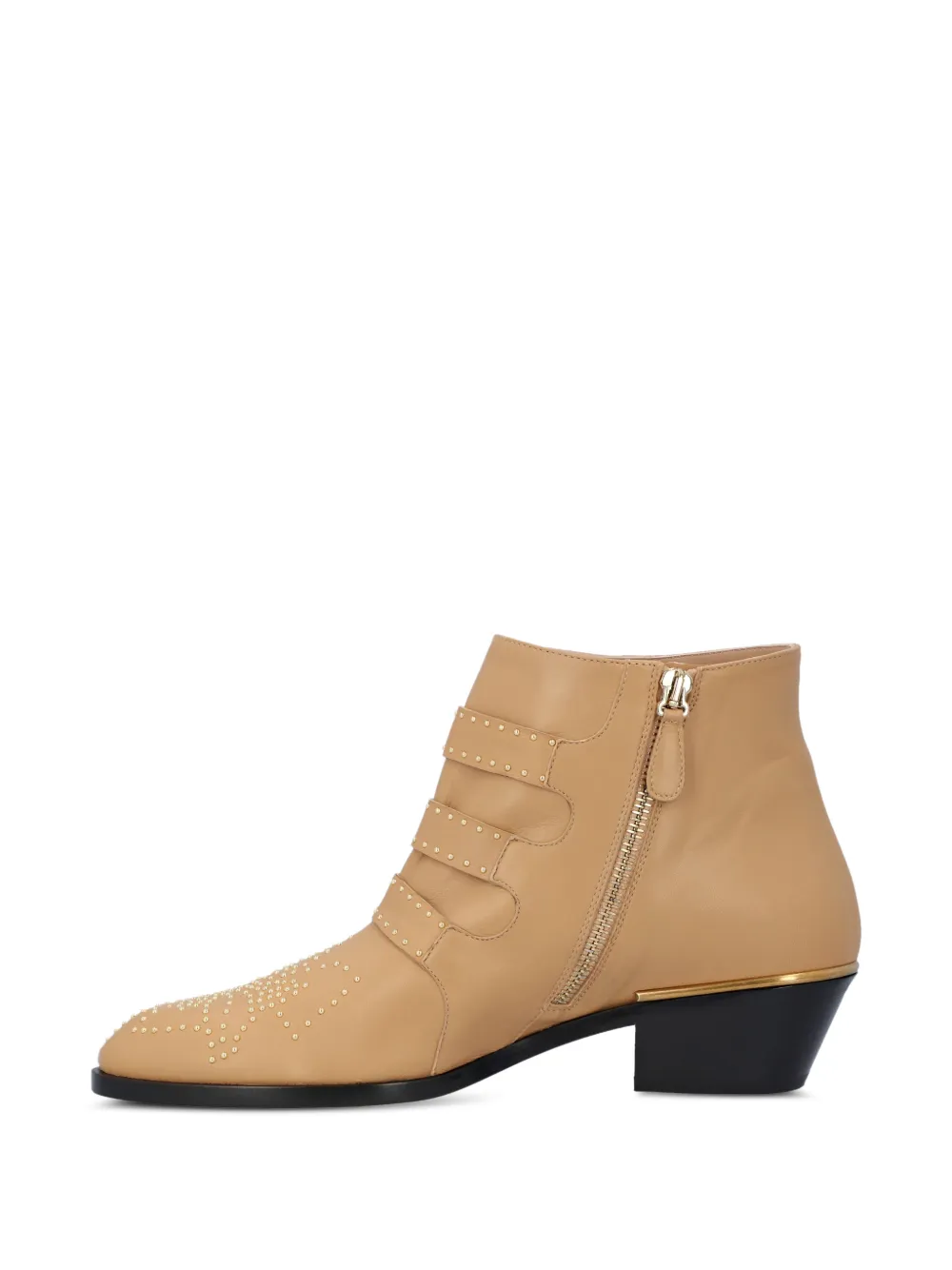 Chloé Pre-Owned Susanna buckle studded boots - Toni neutri