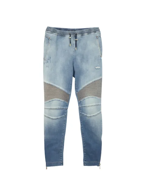 Balmain Pre-Owned ribbed-panel trousers