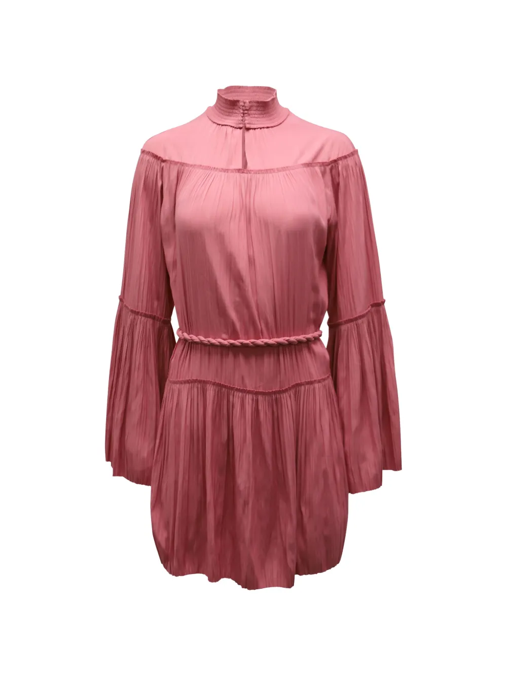 A.L.C. pleated long-sleeve mini dress - Rosa
