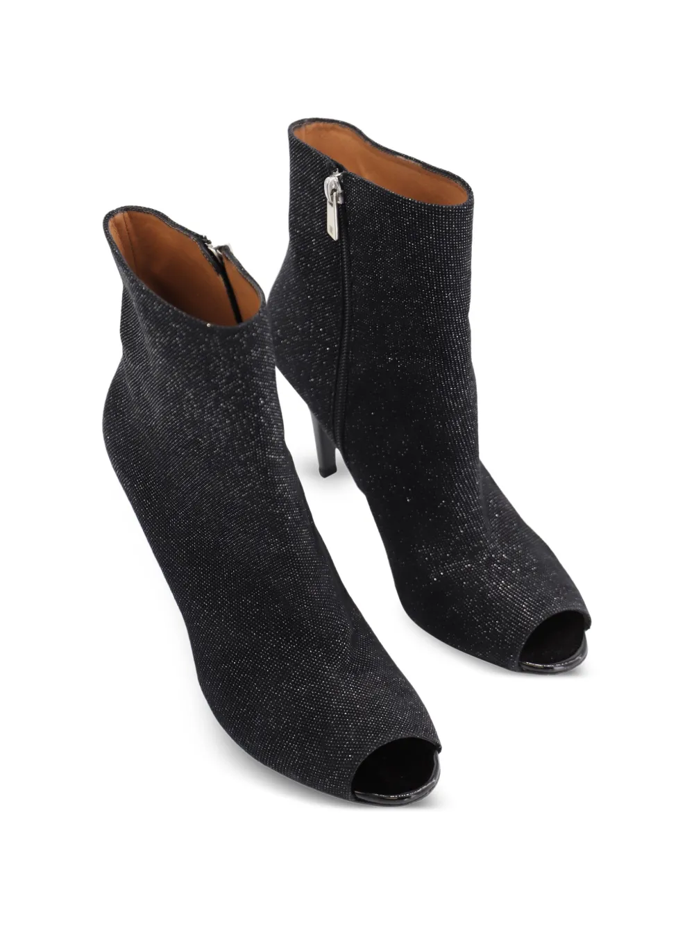  Fratelli Rossetti Metallic Open Toe Boots - Black 