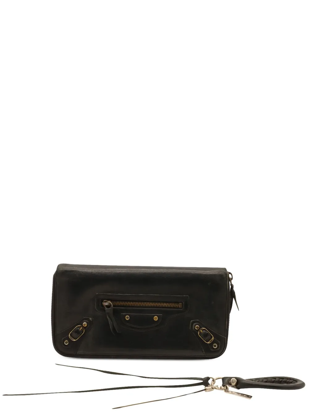 Balenciaga Pre-Owned Companion zip-up leather wallet - Nero