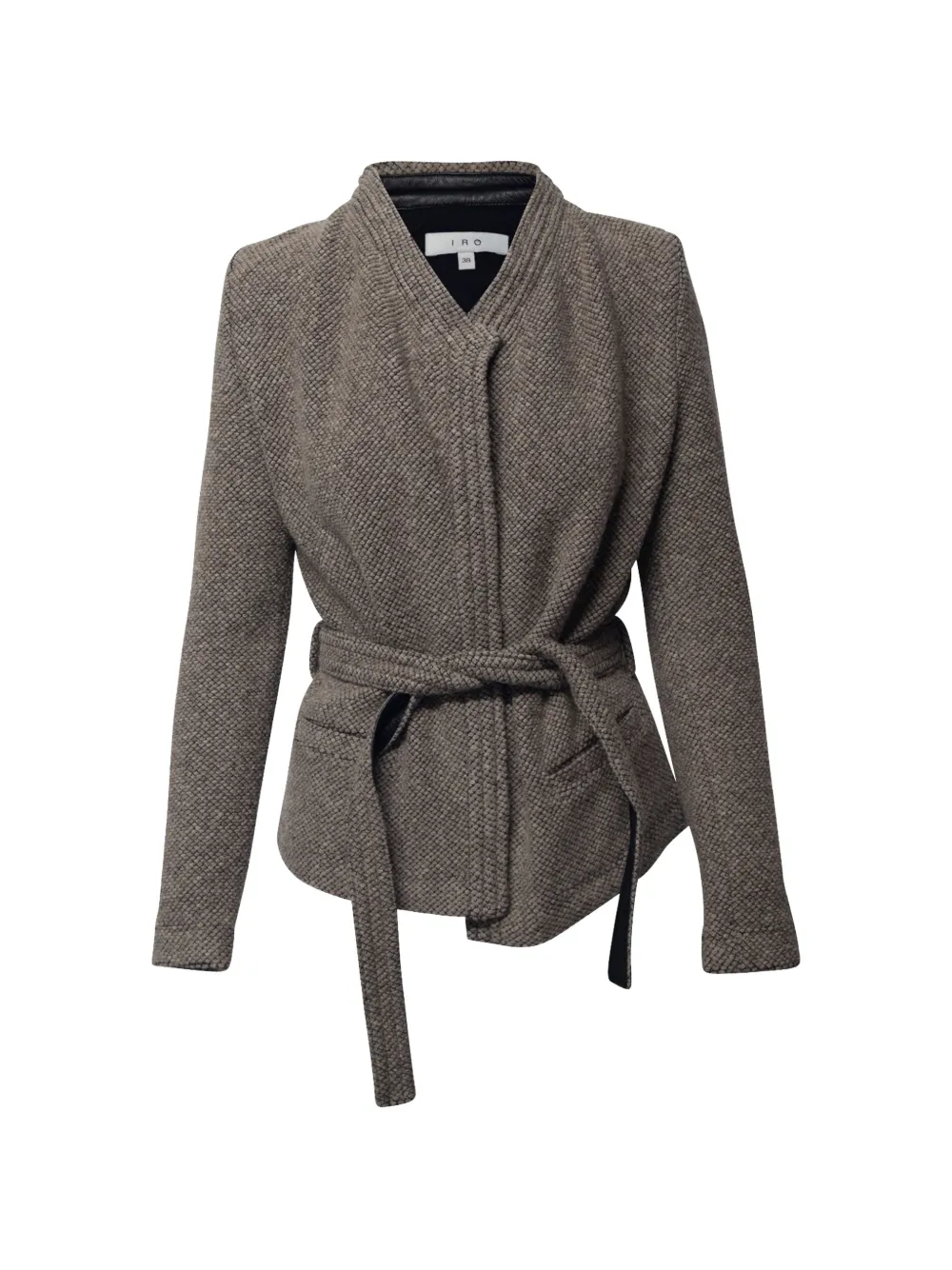 Pre-owned Iro Awa Textured Trimmed Jacket In Brown