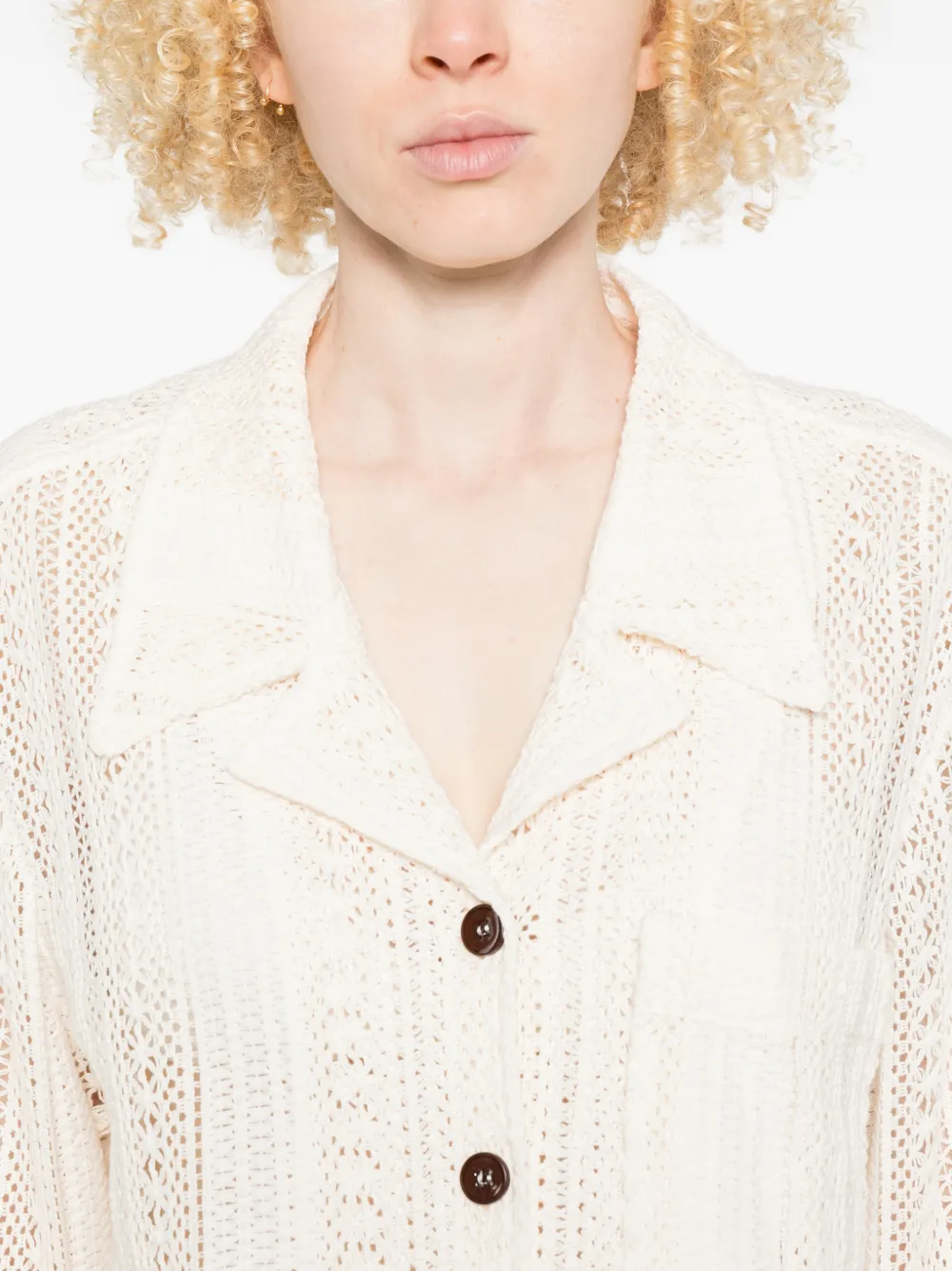 Low Classic Jas met knopen Beige