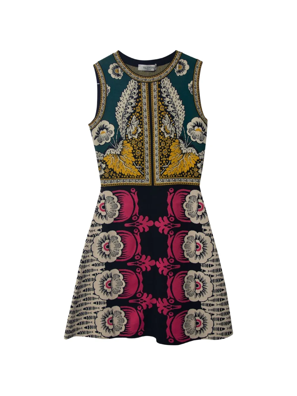 Valentino Garavani Pre-Owned sleeveless floral-detail midi dress - Black