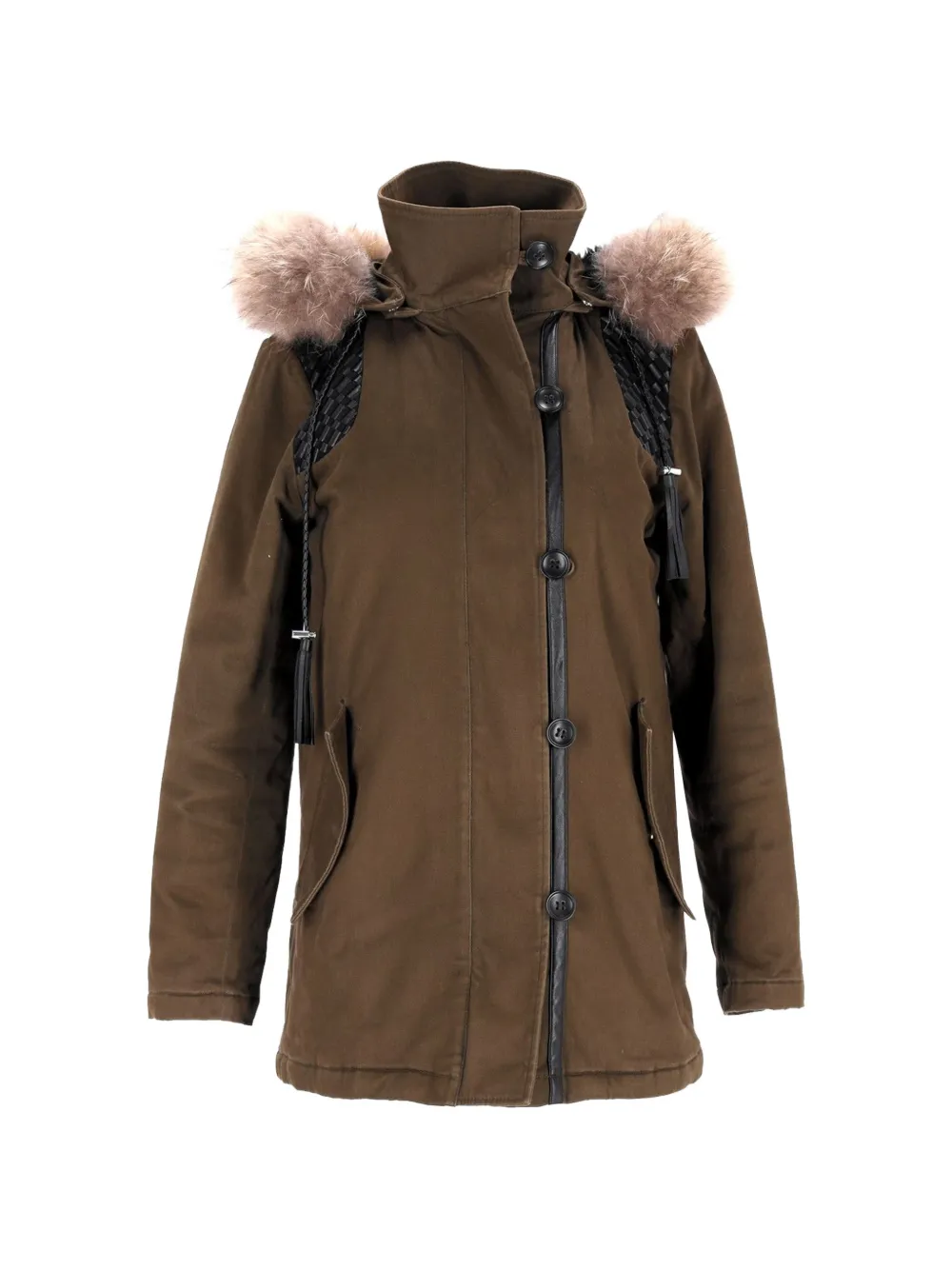 Maje Gove faux-fur hooded parka - Marrone