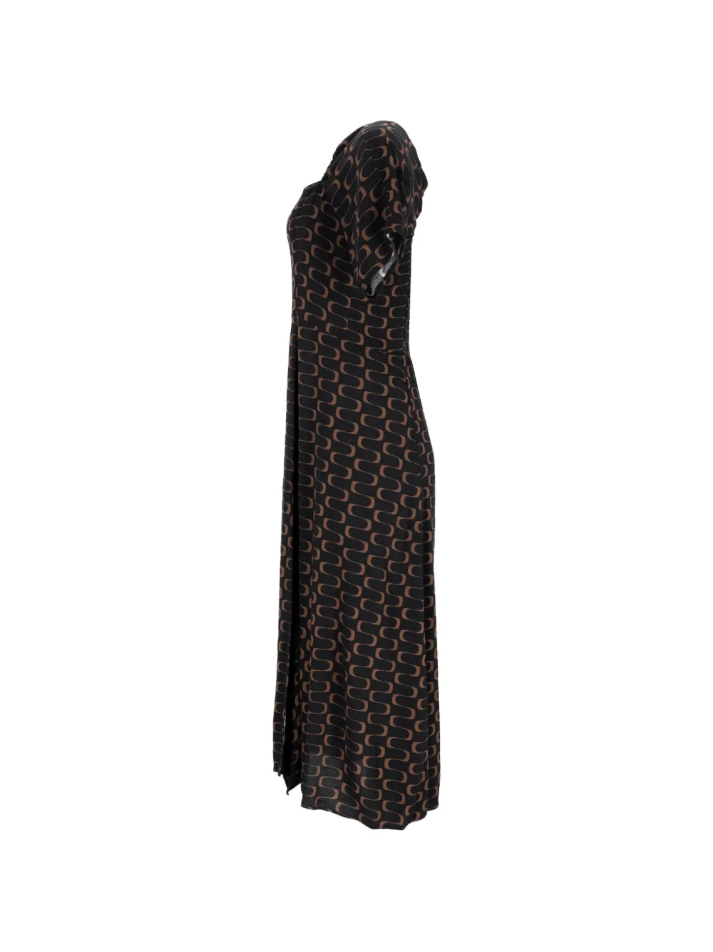 Midi Printed Shirred Dress