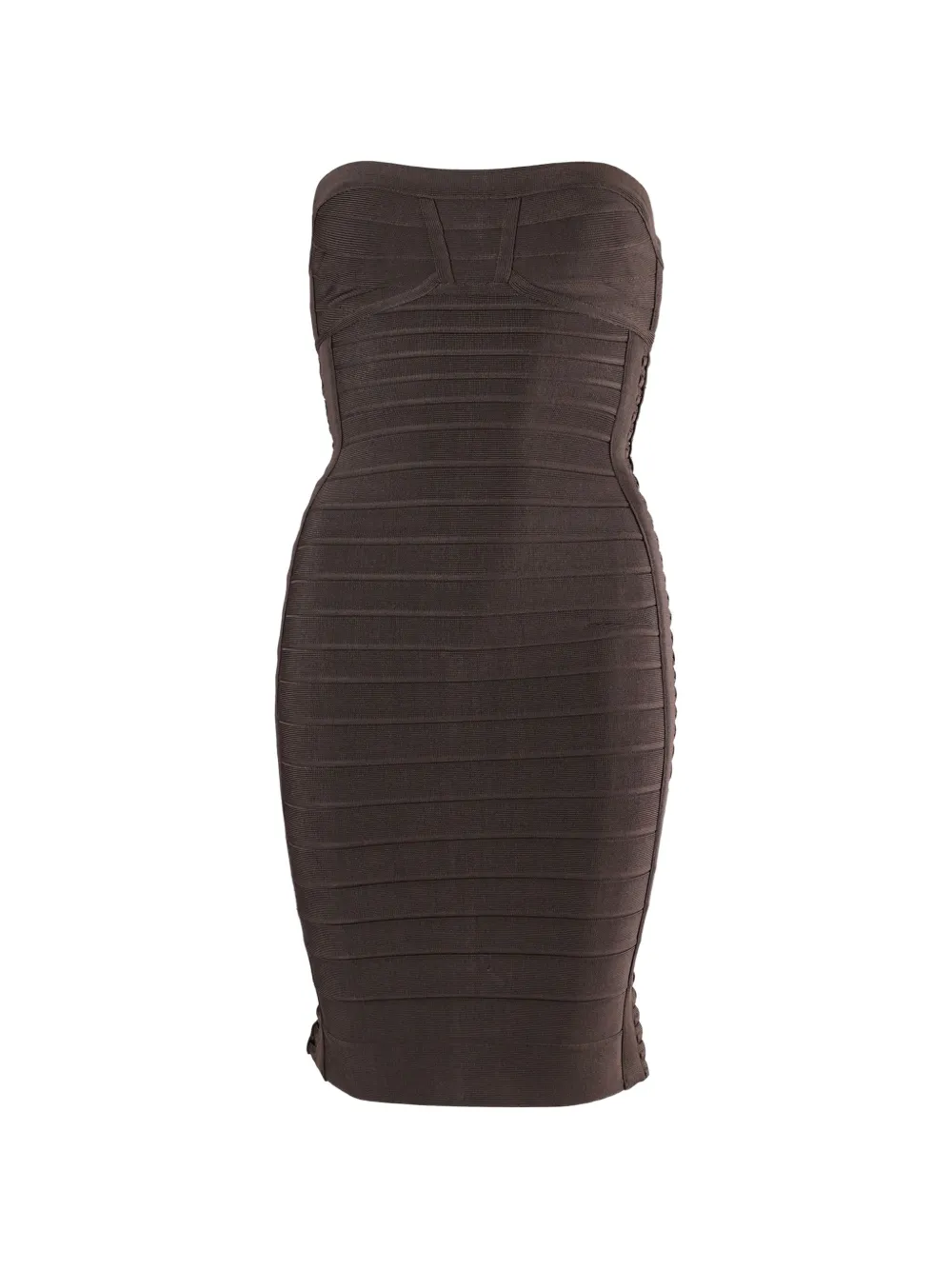 Herve Leger strapless midi dress - Marrone