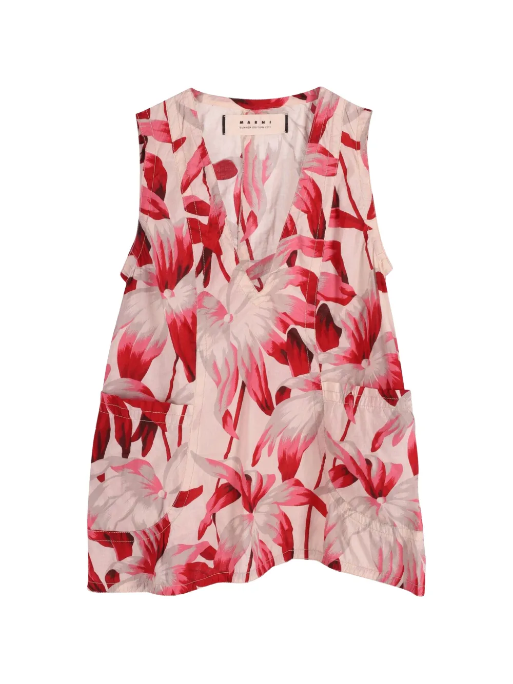 Marni sleeveless floral top - Rosso