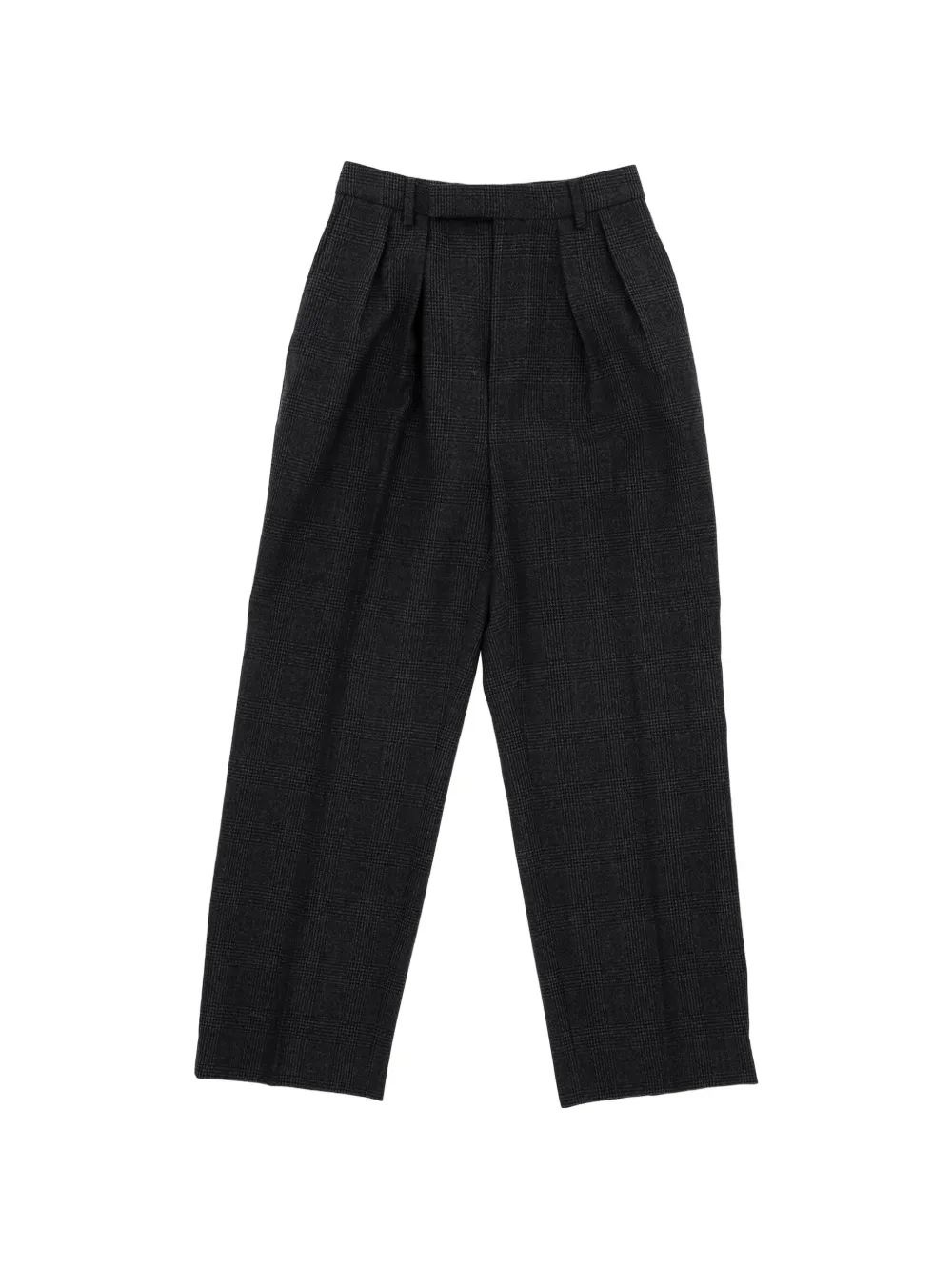 Celine Pre-Owned pleated plaid-pattern trousers - Nero