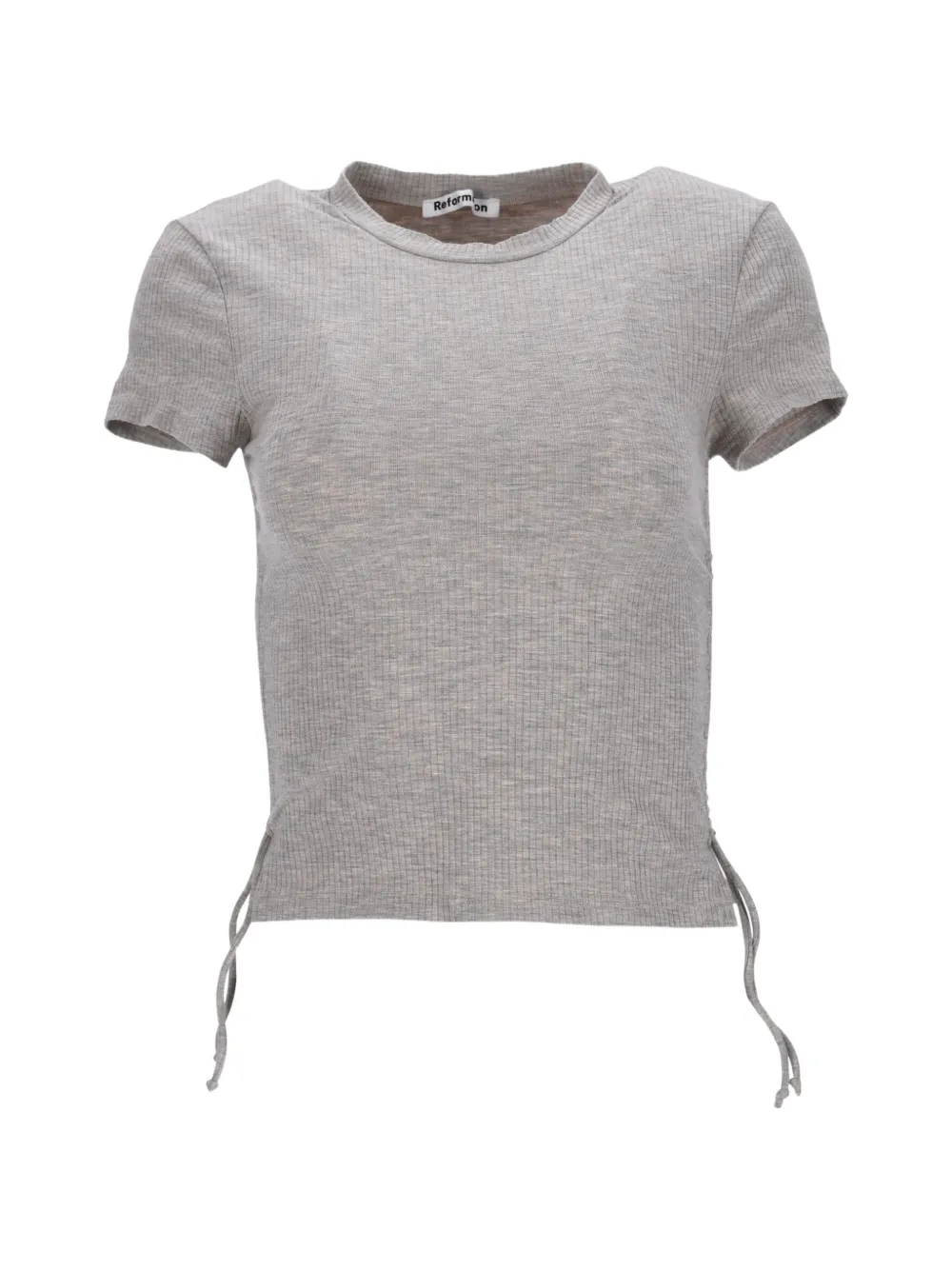 Reformation ribbed drawstring T-shirt - Grigio