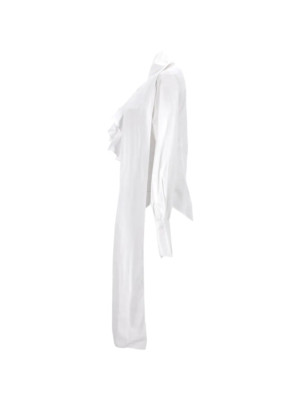 Ruffle-Detail Long-Sleeve Blouse