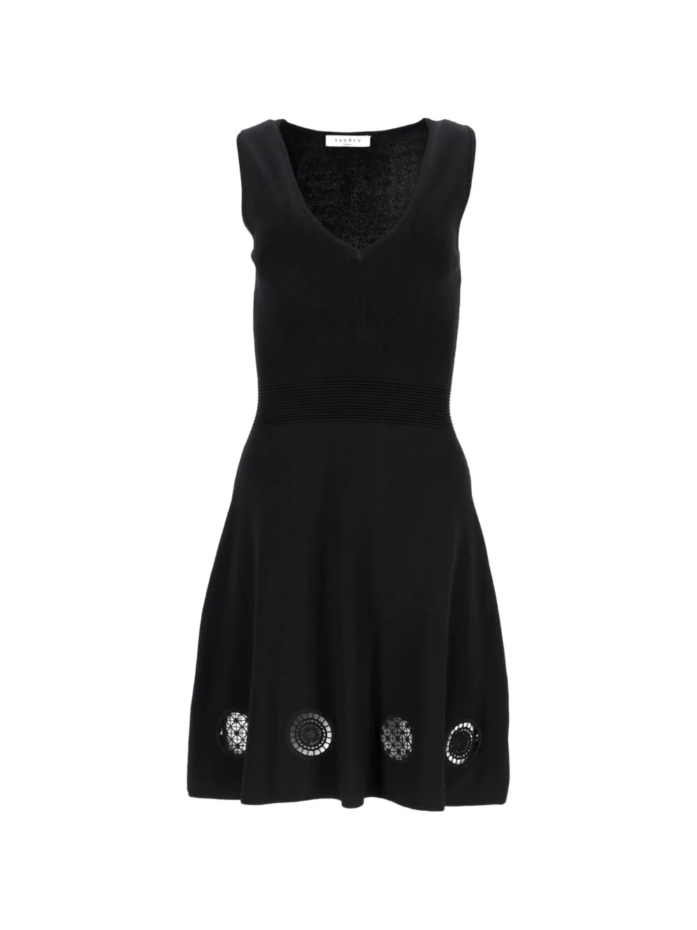 SANDRO cutout detail sleeveless mini dress - Nero