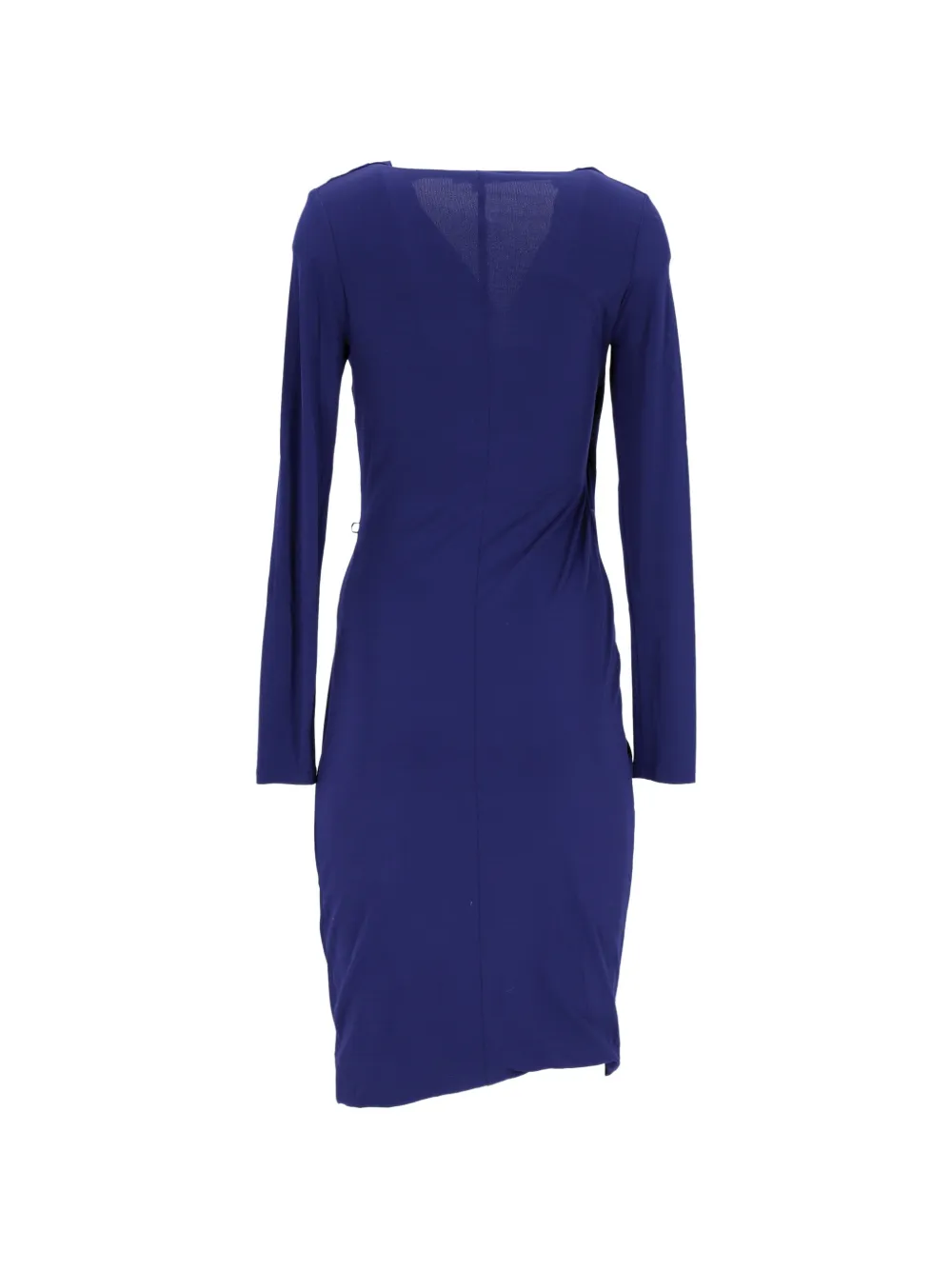 Draped Long-Sleeves Midi Dress